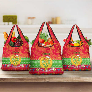 Personalised Eritrea Christmas Grocery Bag Eritrean Olive Santa Claus Merry Xmas