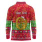 Personalised Eritrea Christmas Long Sleeve Polo Shirt Eritrean Olive Santa Claus Merry Xmas