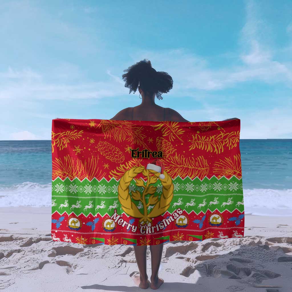 Personalised Eritrea Christmas Sarong Eritrean Olive Santa Claus Merry Xmas