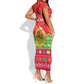 Personalised Eritrea Christmas Short Sleeve Bodycon Dress Eritrean Olive Santa Claus Merry Xmas LT14