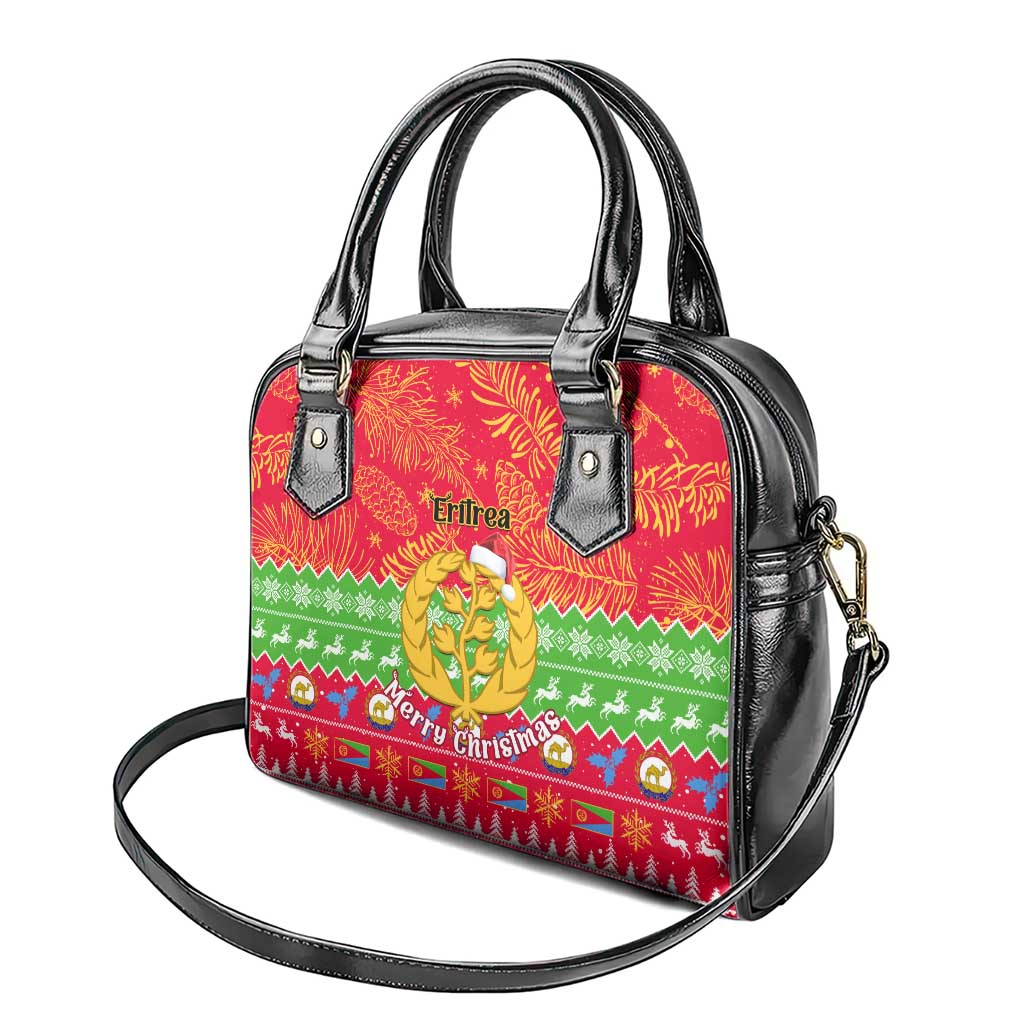 Personalised Eritrea Christmas Shoulder Handbag Eritrean Olive Santa Claus Merry Xmas