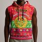 Personalised Eritrea Christmas Sleeveless Hoodie Eritrean Olive Santa Claus Merry Xmas - African Pride