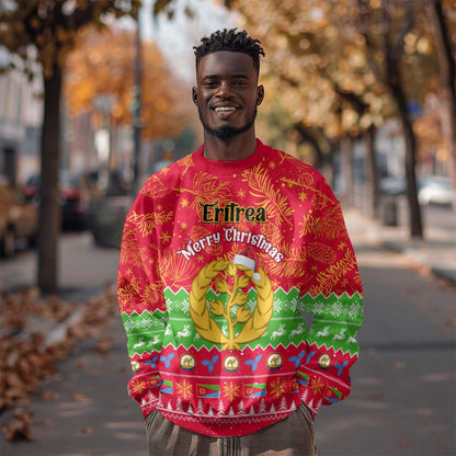 Personalised Eritrea Christmas Sweatshirt Eritrean Olive Santa Claus Merry Xmas
