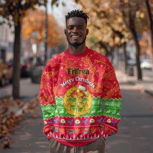 Personalised Eritrea Christmas Sweatshirt Eritrean Olive Santa Claus Merry Xmas