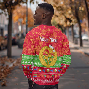 Personalised Eritrea Christmas Sweatshirt Eritrean Olive Santa Claus Merry Xmas