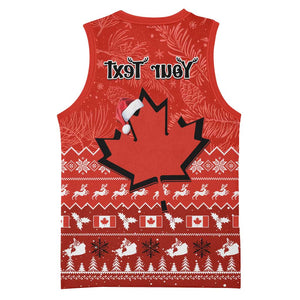 Personalised Canada Christmas Basketball Jersey Maple Leaf Santa With Map Merry Xmas - African Pride