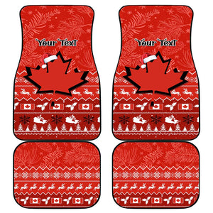 Personalised Canada Christmas Car Mats Maple Leaf Santa With Map Merry Xmas