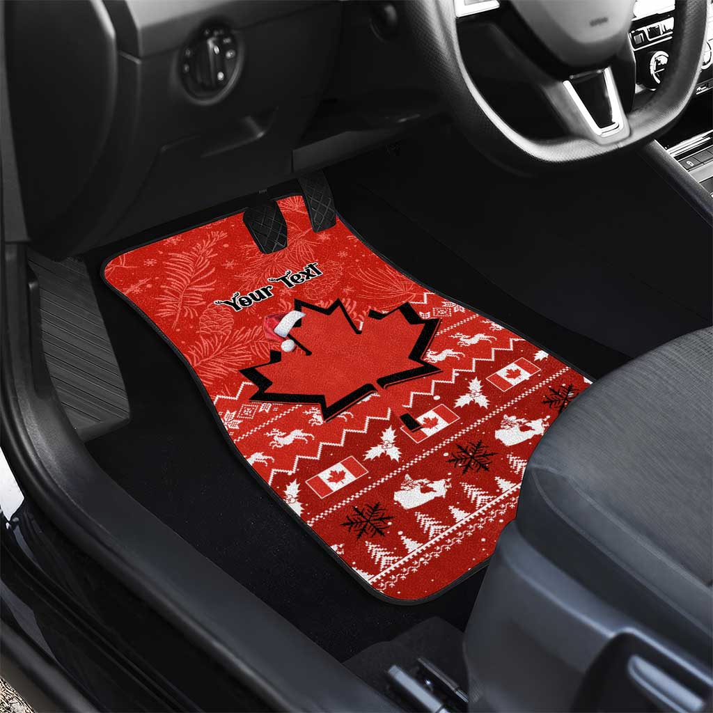 Personalised Canada Christmas Car Mats Maple Leaf Santa With Map Merry Xmas
