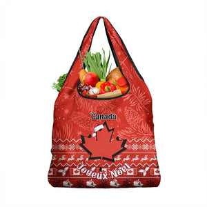 Personalised Canada Christmas Grocery Bag Maple Leaf Santa With Map Merry Xmas