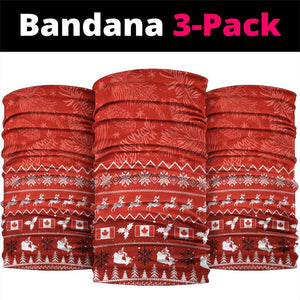 Canada Christmas Neck Gaiter Maple Leaf Santa With Map Merry Xmas - African Pride