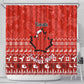Personalised Canada Christmas Shower Curtain Maple Leaf Santa With Map Merry Xmas