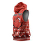 Personalised Canada Christmas Sleeveless Hoodie Maple Leaf Santa With Map Merry Xmas - African Pride