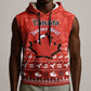 Personalised Canada Christmas Sleeveless Hoodie Maple Leaf Santa With Map Merry Xmas - African Pride