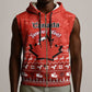 Personalised Canada Christmas Sleeveless Zip Hoodie Maple Leaf Santa With Map Merry Xmas - African Pride