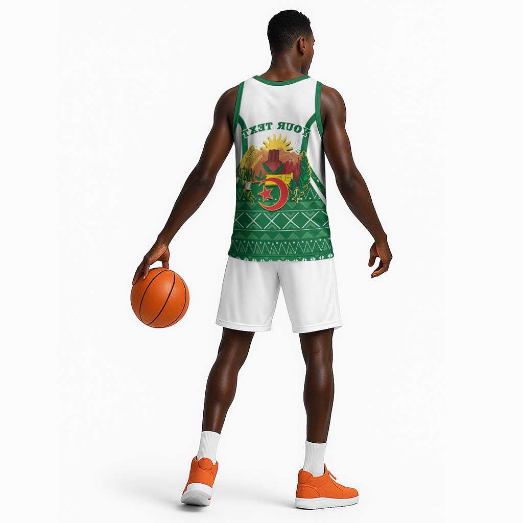 Personalized Afro Algeria Basketball Jersey Coat Of Arms African Pattern - African Pride