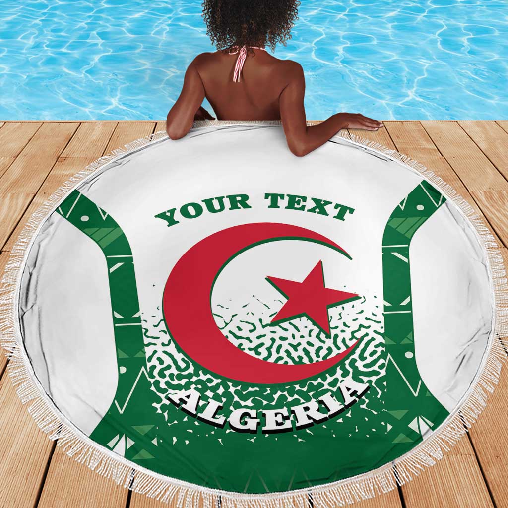 Personalized Afro Algeria Beach Blanket Coat Of Arms African Pattern