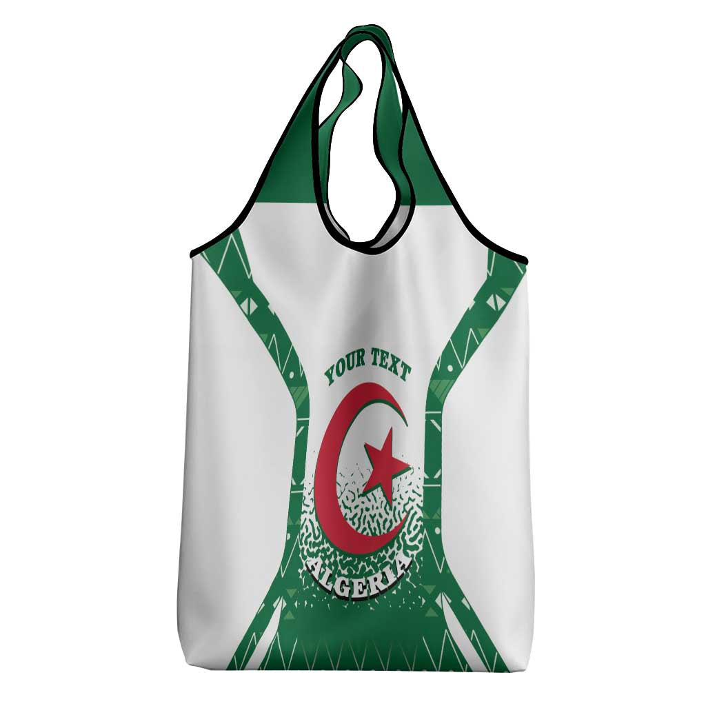 Personalized Afro Algeria Grocery Bag Coat Of Arms African Pattern