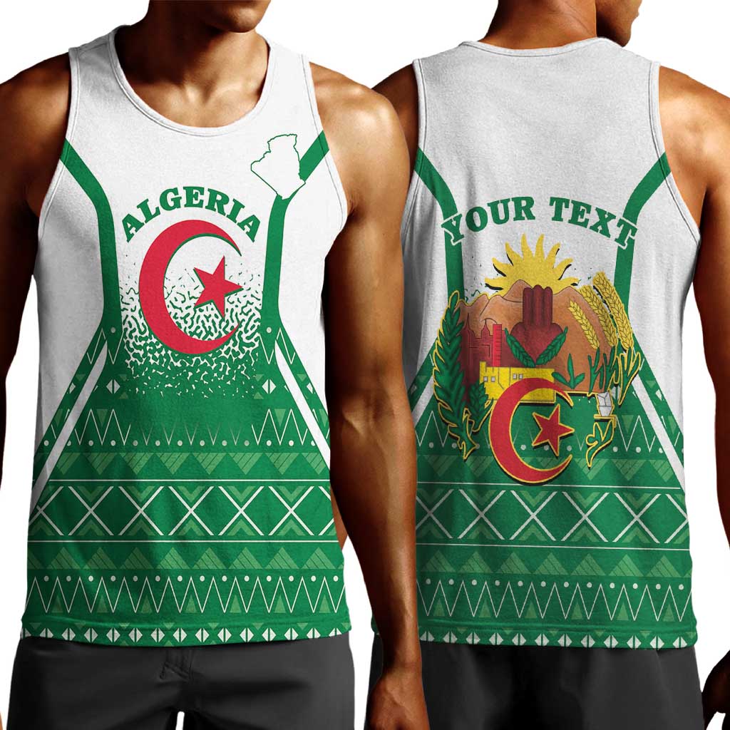 Personalized Afro Algeria Men Tank Top Coat Of Arms African Pattern