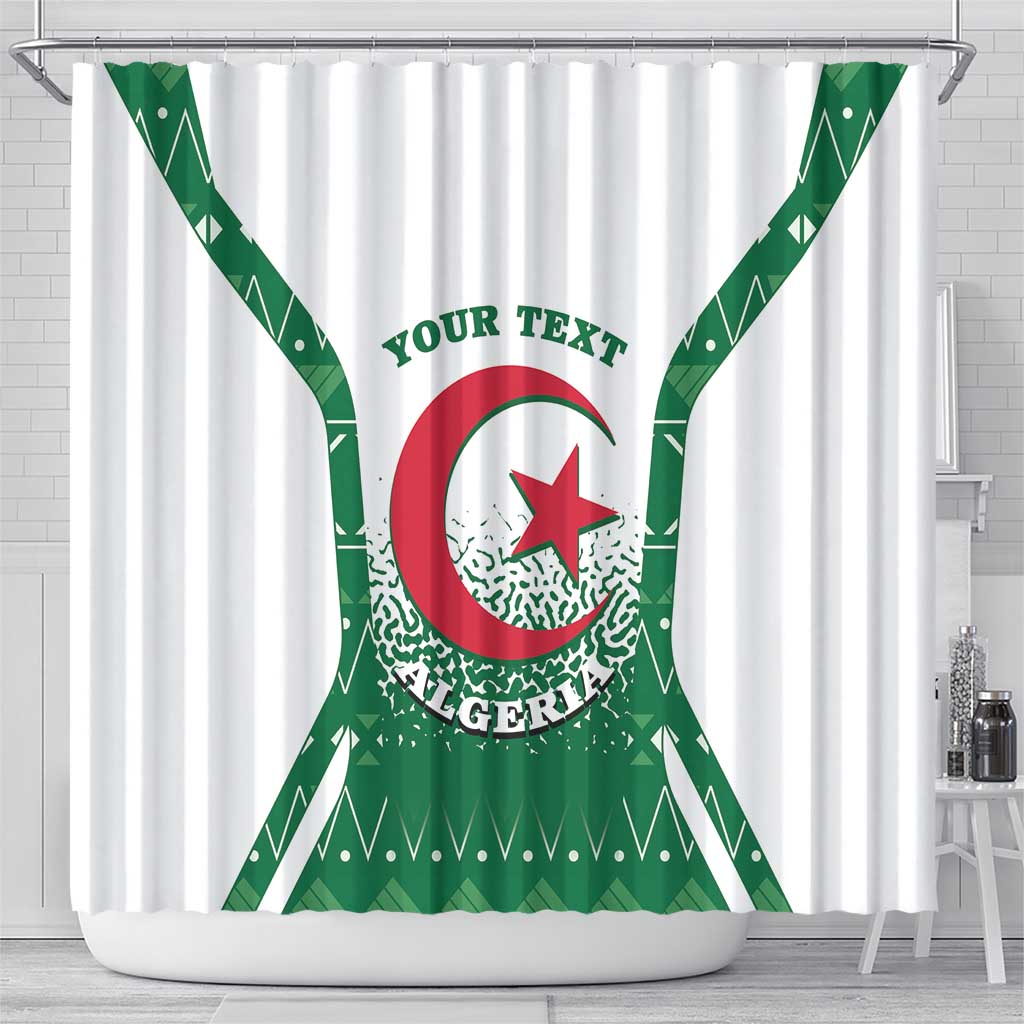 Personalized Afro Algeria Shower Curtain Coat Of Arms African Pattern