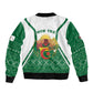 Personalized Afro Algeria Sleeve Zip Bomber Jacket Coat Of Arms African Pattern