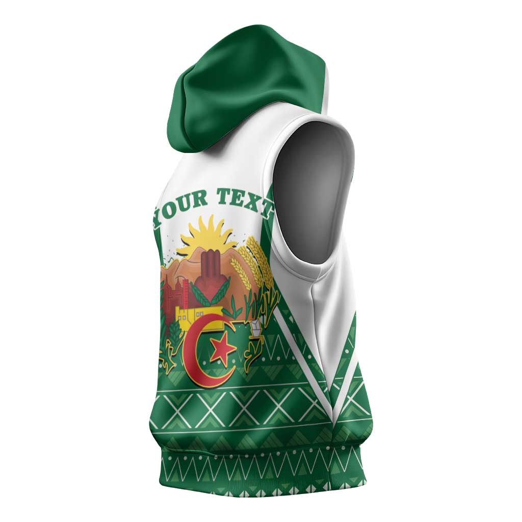 Personalized Afro Algeria Sleeveless Hoodie Coat Of Arms African Pattern - African Pride