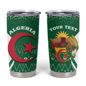 Personalized Afro Algeria Tumbler Cup Coat Of Arms African Pattern