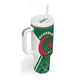 Personalized Afro Algeria Tumbler With Handle Coat Of Arms African Pattern