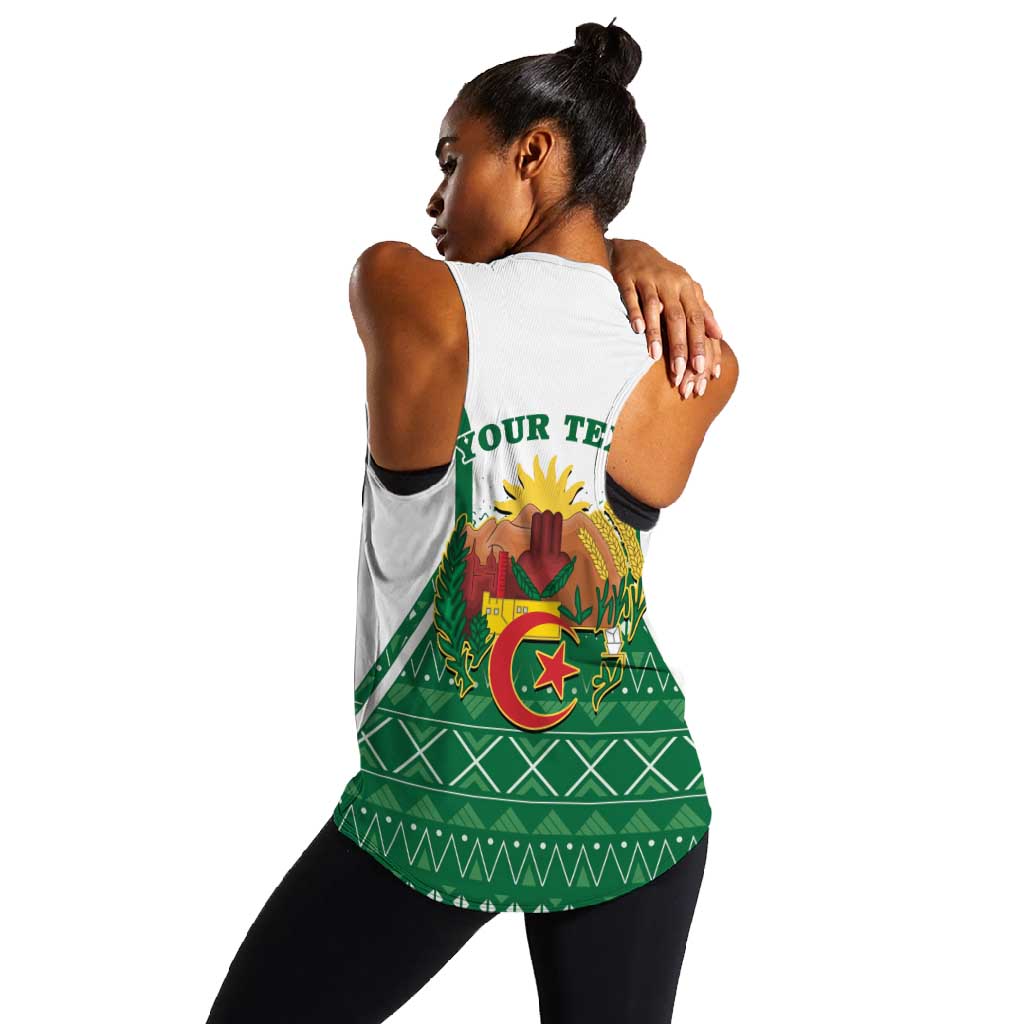 Personalized Afro Algeria Women Racerback Tank Coat Of Arms African Pattern