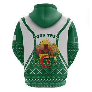 Personalized Afro Algeria Zip Hoodie Coat Of Arms African Pattern
