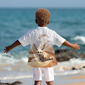 Afro Algeria Fennec Fox Kid Hawaiian Shirt Algerian Sahara Vulpes zerda