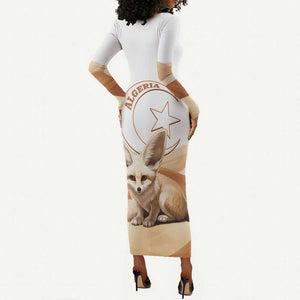 Afro Algeria Fennec Fox Long Sleeve Bodycon Dress Algerian Sahara Vulpes zerda LT14