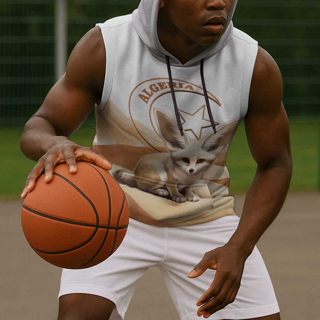 Afro Algeria Fennec Fox Sleeveless Hoodie Algerian Sahara Vulpes zerda - African Pride