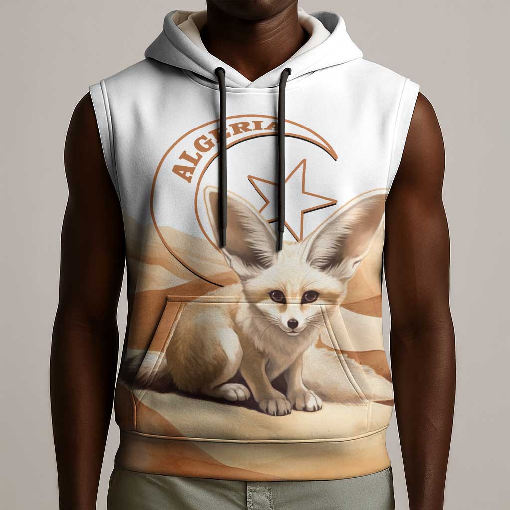 Afro Algeria Fennec Fox Sleeveless Hoodie Algerian Sahara Vulpes zerda - African Pride