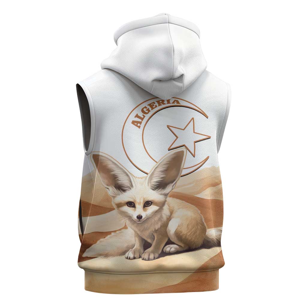 Afro Algeria Fennec Fox Sleeveless Zip Hoodie Algerian Sahara Vulpes zerda - African Pride