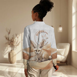 Afro Algeria Fennec Fox Women Casual Shirt Algerian Sahara Vulpes zerda LT14