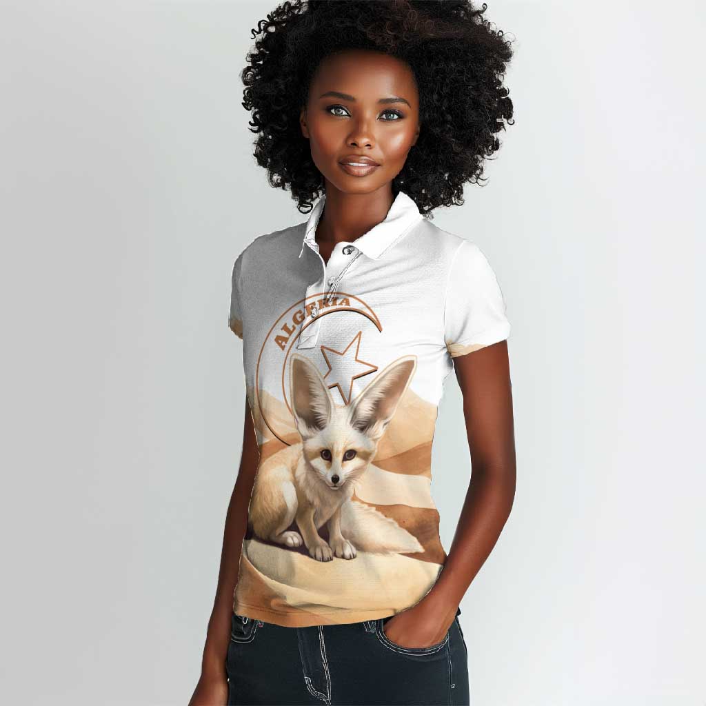 Afro Algeria Fennec Fox Women Polo Shirt Algerian Sahara Vulpes zerda