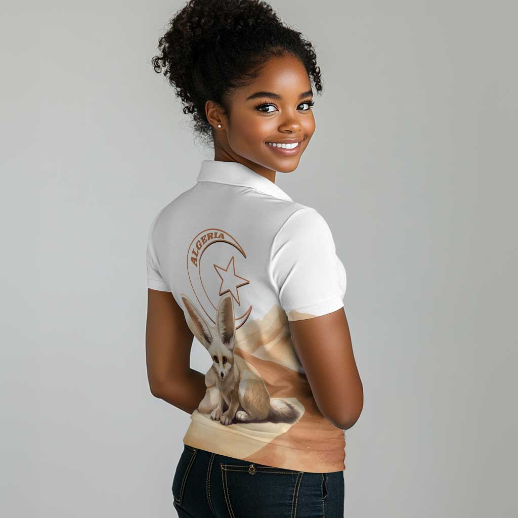 Afro Algeria Fennec Fox Women Polo Shirt Algerian Sahara Vulpes zerda