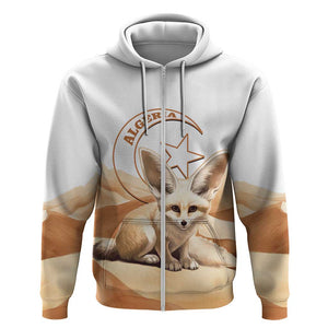 Afro Algeria Fennec Fox Zip Hoodie Algerian Sahara Vulpes zerda