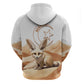 Afro Algeria Fennec Fox Zip Hoodie Algerian Sahara Vulpes zerda