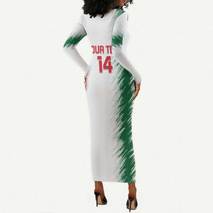 Custom Algeria Football Long Sleeve Bodycon Dress Go The Greens LT14