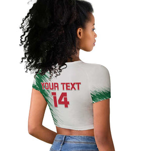 Custom Algeria Football Raglan Cropped T shirt Go The Greens