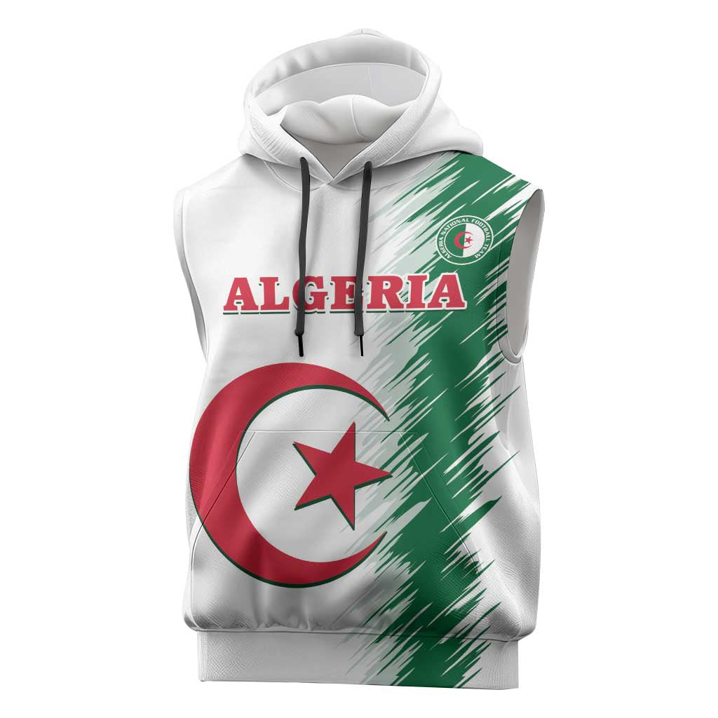 Custom Algeria Football Sleeveless Hoodie Go The Greens - African Pride
