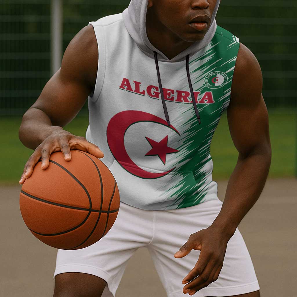 Custom Algeria Football Sleeveless Hoodie Go The Greens - African Pride