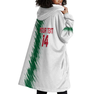 Custom Algeria Football Wearable Blanket Hoodie Go The Greens
