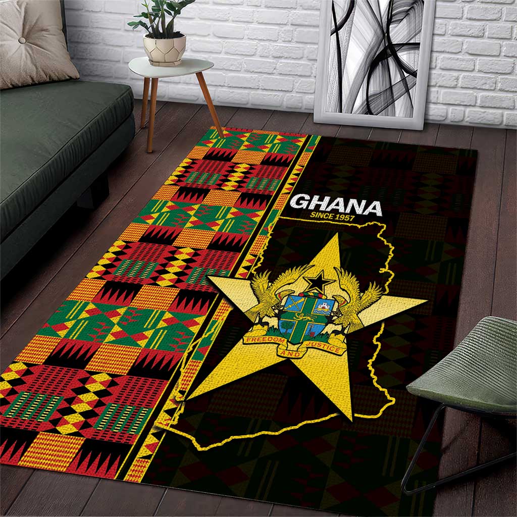 Afro Ghana Independence Day Area Rug Ghanaian 1957 Kente Pattern