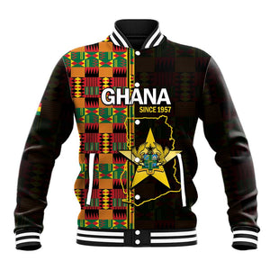 Afro Ghana Independence Day Baseball Jacket Ghanaian 1957 Kente Pattern