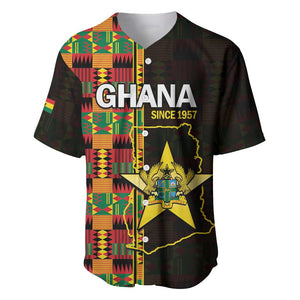 Afro Ghana Independence Day Baseball Jersey Ghanaian 1957 Kente Pattern