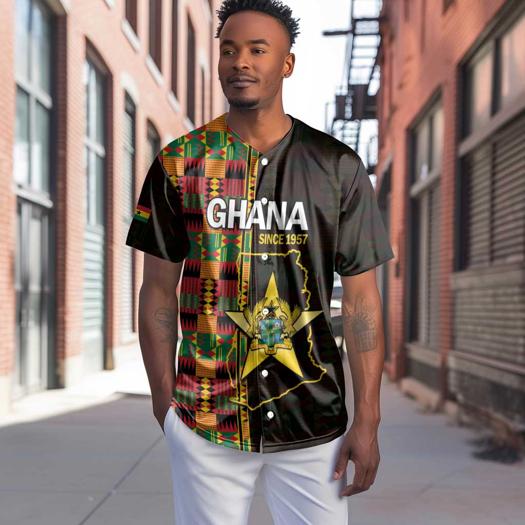 Afro Ghana Independence Day Baseball Jersey Ghanaian 1957 Kente Pattern