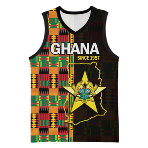 Afro Ghana Independence Day Basketball Jersey Ghanaian 1957 Kente Pattern - African Pride