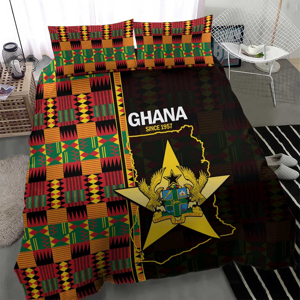 Afro Ghana Independence Day Bedding Set Ghanaian 1957 Kente Pattern
